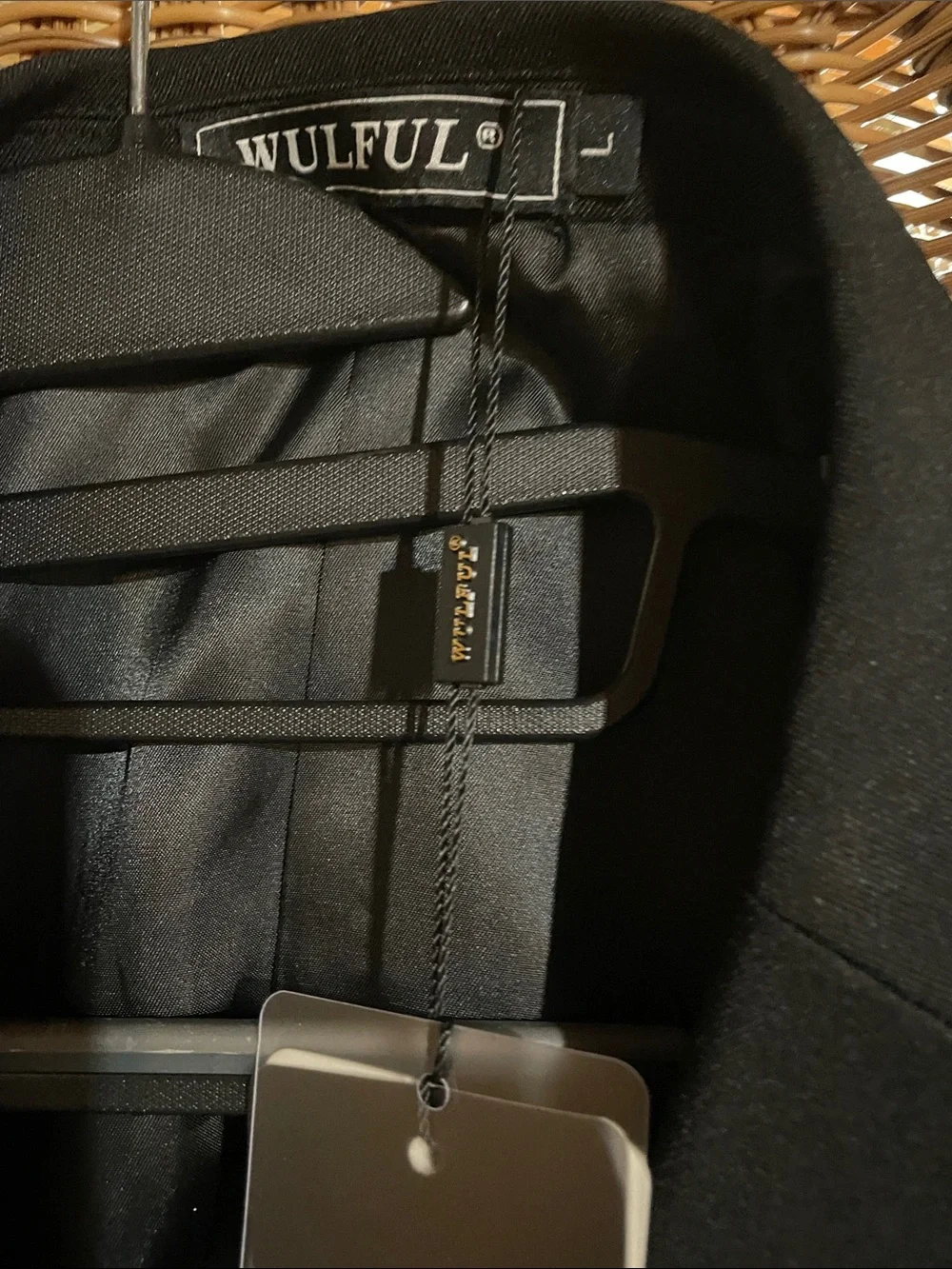 Black suit jacket.